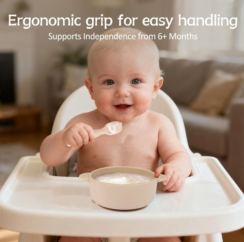Eascrozn Baby Spoons Self Feeding 6+ Months Set, 6 Pack First Stage Baby Led Weaning Supplies, BPA Free, Toddler Utensils for Soft Tip Silicone Feeding Spoon, Boil and Dishwasher Safe - Image 3